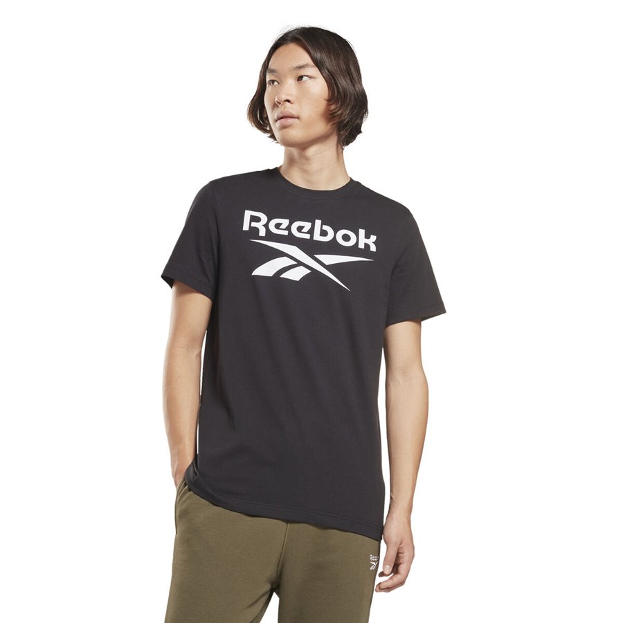 Reebok 男士短袖T恤 大 LOGO TEE HD4222 黑色