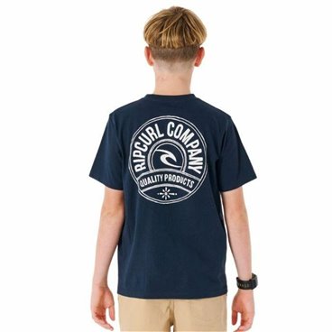 Barn T-shirt med kortärm Rip Curl Stapler Marinblå