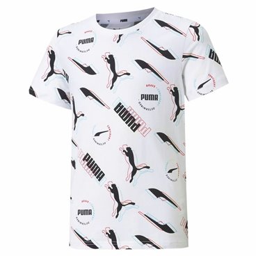 Barn T-shirt med kortärm Puma AOP Vit