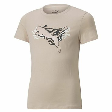 Barn T-shirt med kortärm Puma Beige