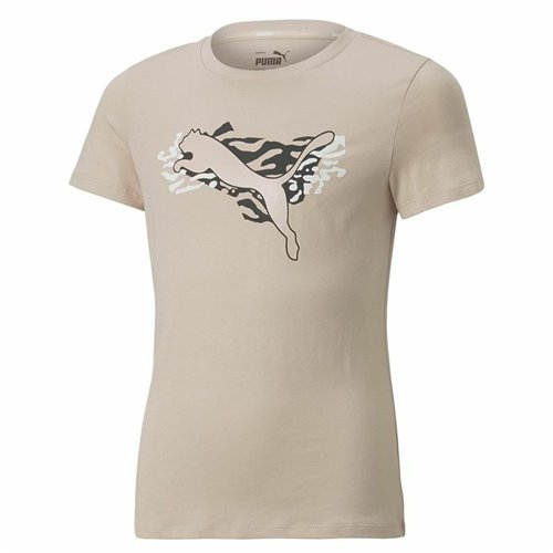 Barn T-shirt med kortärm Puma Beige