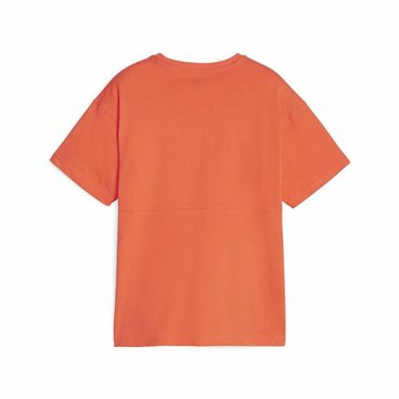 Barn T-shirt med kortärm Puma Power Colorblock Mörk Orange