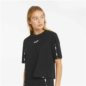 T-shirt med kortärm Dam Puma  Tape Crop  Svart