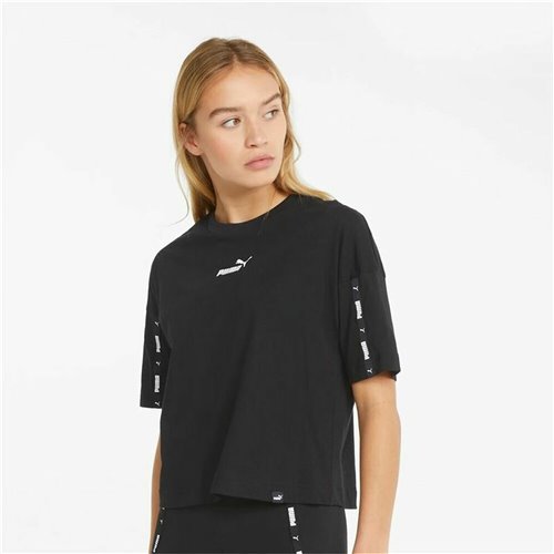 T-shirt med kortärm Dam Puma  Tape Crop  Svart