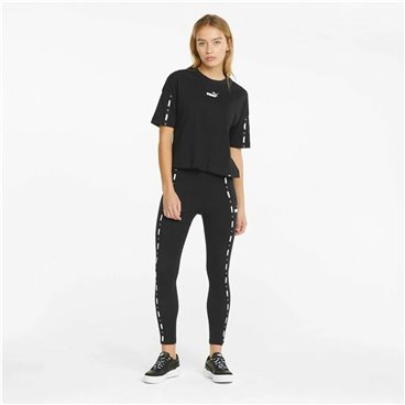 T-shirt med kortärm Dam Puma  Tape Crop  Svart