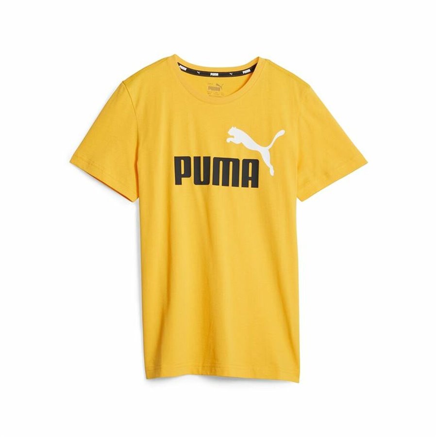 Puma 儿童短袖 T 恤 Ess+ 2 Col Logo 黄色