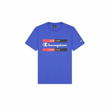 Champion 蓝色镂空男士短袖T恤