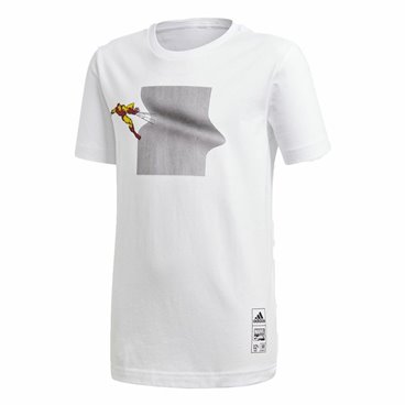 Barn T-shirt med kortärm Adidas Iron Man Graphic Vit