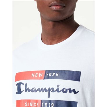 T-shirt med kortärm Herr Champion Crewneck Vit