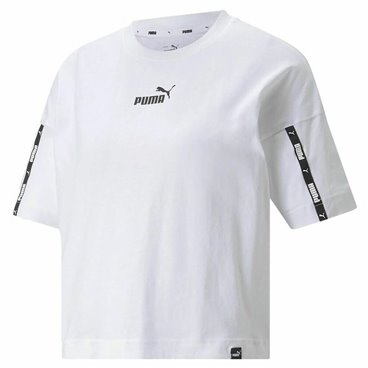 T-shirt med kortärm Dam Puma Power Tape Cropped Vit
