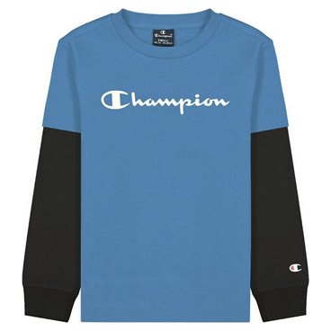 Barn T-shirt med kortärm Champion Two Sleeves Blå