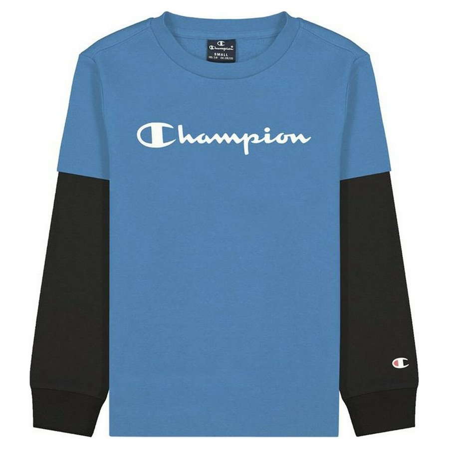 Barn T-shirt med kortärm Champion Two Sleeves Blå