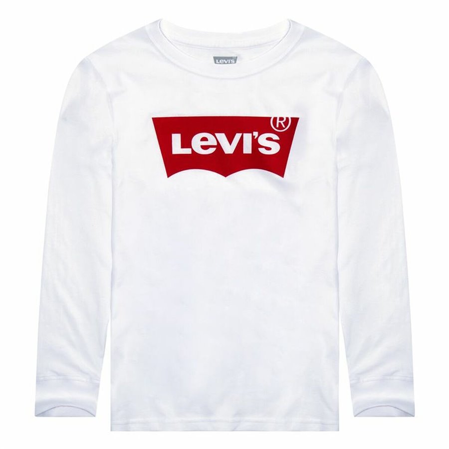 Levi's 儿童蝙蝠翼白色长袖 T 恤