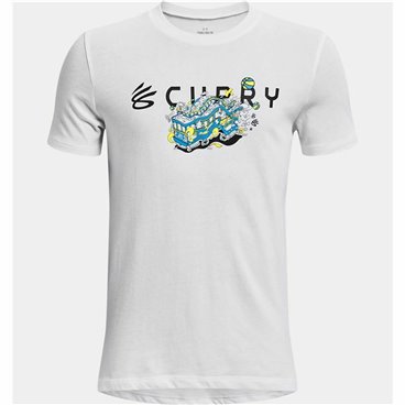 T-shirt med kortärm Barn Under Armour Curry Trolly Vit