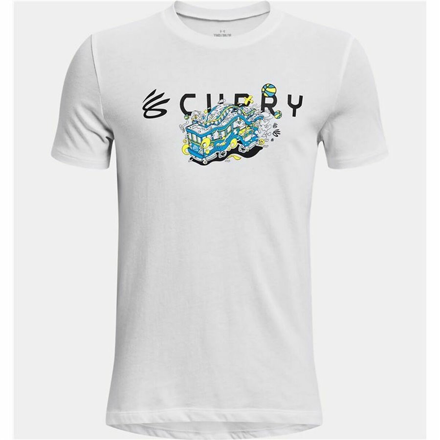 T-shirt med kortärm Barn Under Armour Curry Trolly Vit