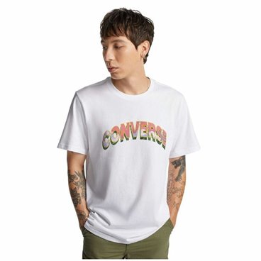 T-shirt med kortärm Herr Converse Mirror Vit