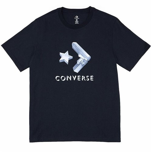 T-shirt med kortärm Herr Converse Crystals Svart