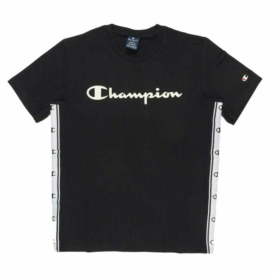 Champion 黑色针织短袖男士 T 恤