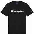 Champion 黑色针织短袖男士 T 恤