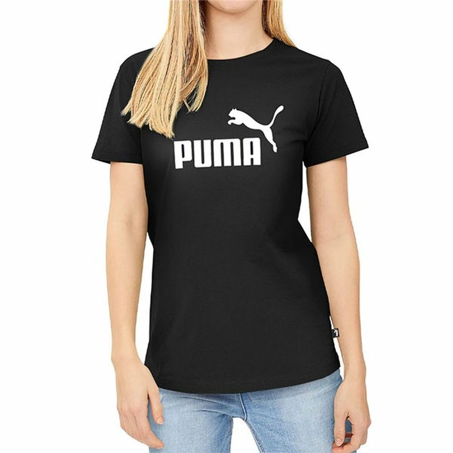 Puma 女式 LOGO 短袖 T 恤 586774 01 黑色