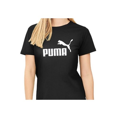 Puma 女式 LOGO 短袖 T 恤 586774 01 黑色