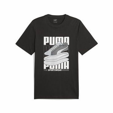 Puma 男士短袖T恤 图案运动鞋 黑色