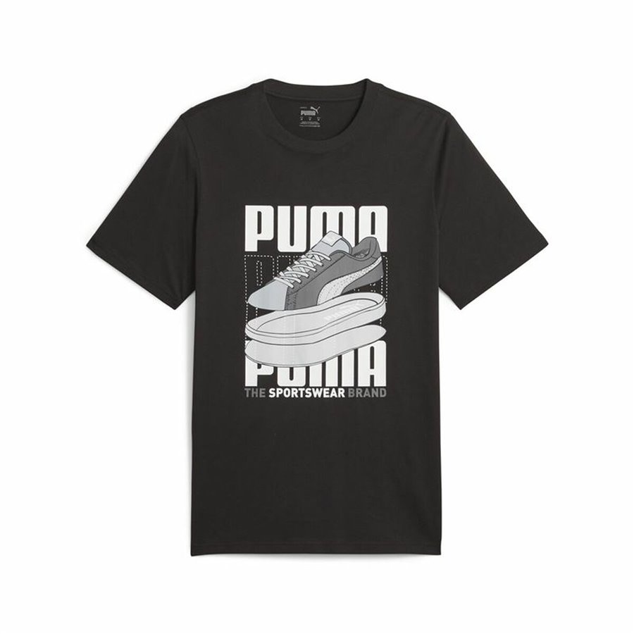 Puma 男士短袖T恤 图案运动鞋 黑色