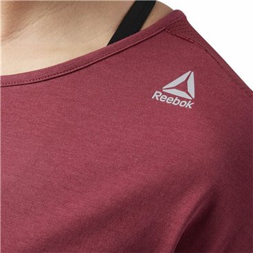 T-shirt med kortärm Dam Reebok Work Mesh Mörkröd