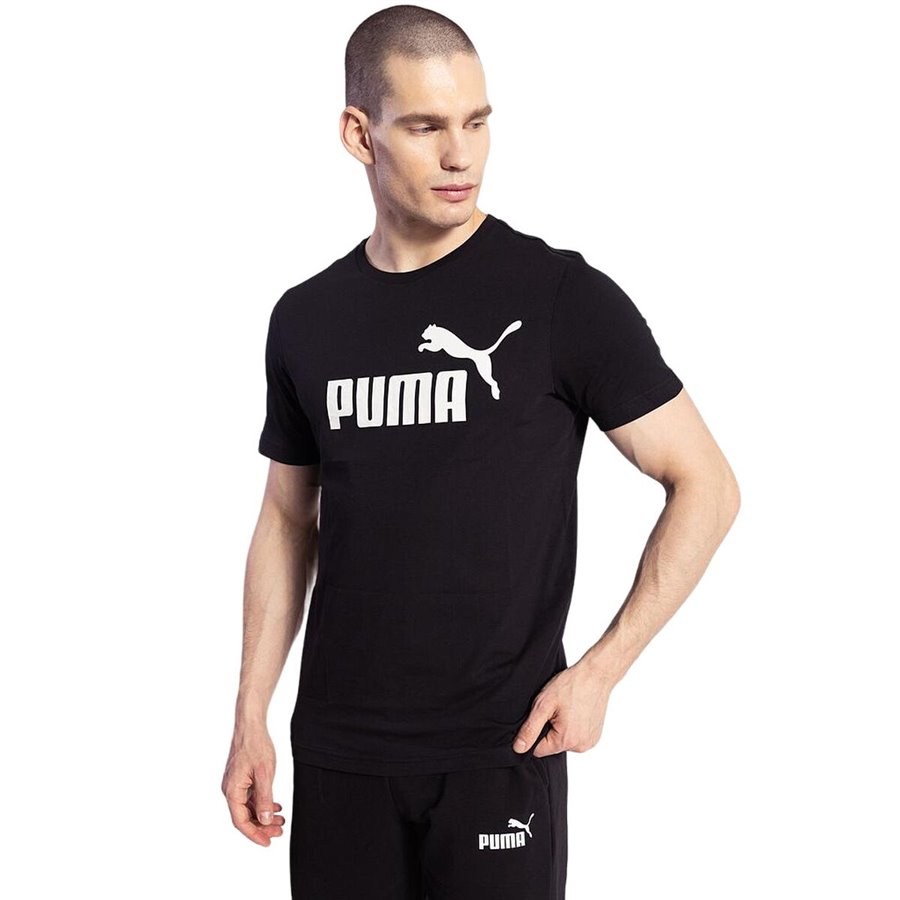 Puma 男士短袖T恤 ESS LOGO TEE 586666 01 黑色