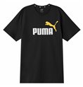 Puma 黑色 Ess+ 2 Col 徽标男士短袖 T 恤