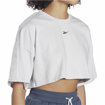 T-shirt med kortärm Dam Reebok Fitness Crop Vector Velour Ljusgrå