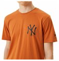New Era 棕色纽约洋基队男士短袖 T 恤
