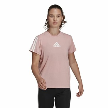 Adidas 短袖女式 T 恤 Aeroready 专为训练设计 粉色