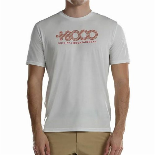 T-shirt med kortärm Herr +8000 Usame Vit
