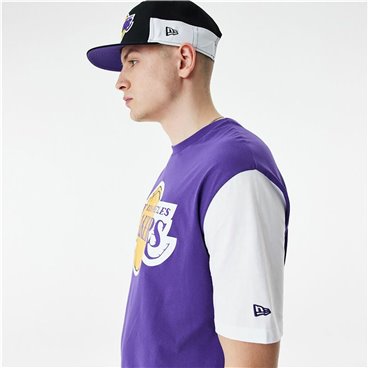 T-shirt med kortärm Herr New Era NBA Colour Insert LA Lakers Purpur