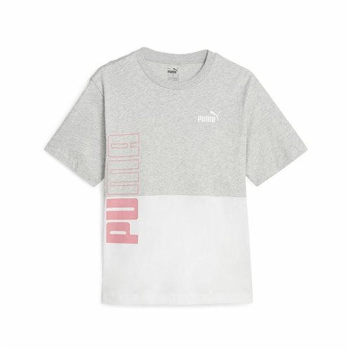 T-shirt med kortärm Dam Puma Power Colorblock Vit Grå