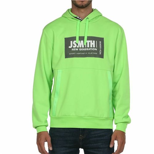 Tröja med huva Herr John Smith Siete verde Limegrön