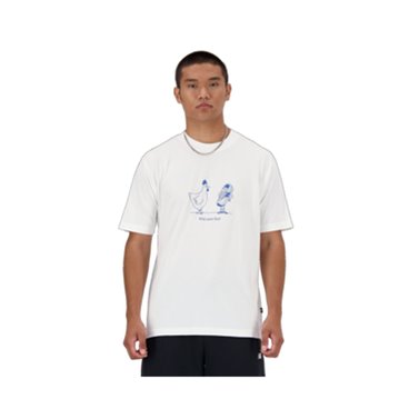 New Balance 男士 ESSENTIALS 鸡肉短袖 T 恤 MT41591 白色