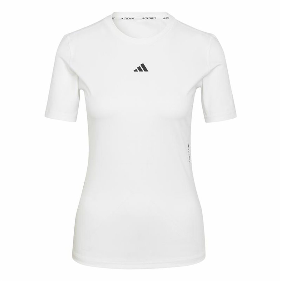 Adidas 短袖女式 T 恤 Techfit 训练款 白色