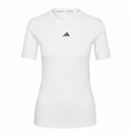 Adidas 短袖女式 T 恤 Techfit 训练款 白色