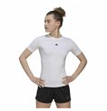 Adidas 短袖女式 T 恤 Techfit 训练款 白色