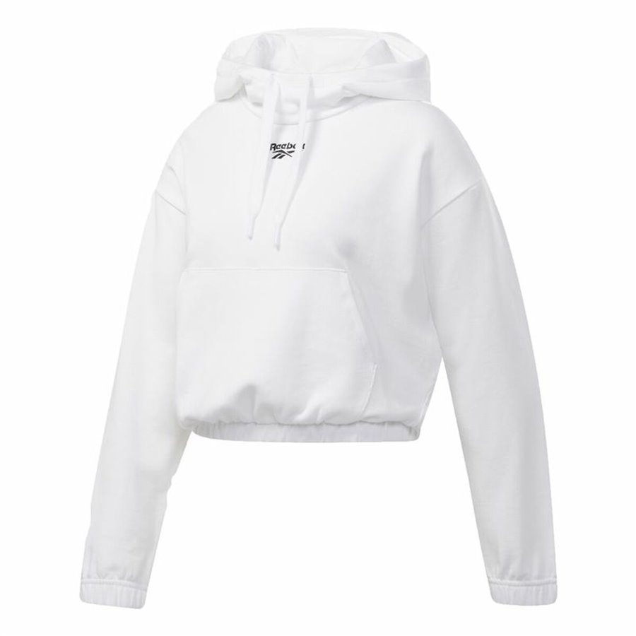 Tröja med huva Dam Reebok Sportswear Cropped Vit