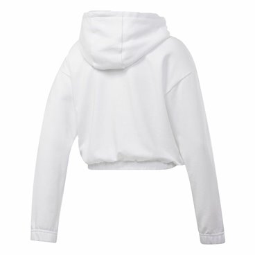 Tröja med huva Dam Reebok Sportswear Cropped Vit