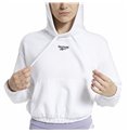 Tröja med huva Dam Reebok Sportswear Cropped Vit