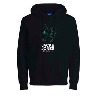 Tröja med huva Herr  JORPAL SWEAT HOOD FST  Jack & Jones 2310015  Svart