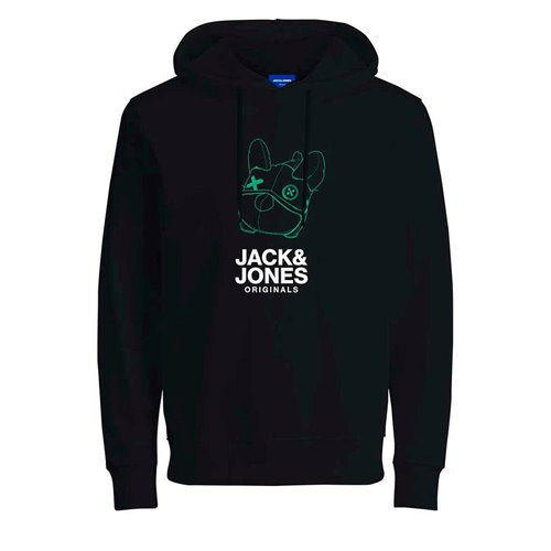 Tröja med huva Herr  JORPAL SWEAT HOOD FST  Jack & Jones 2310015  Svart