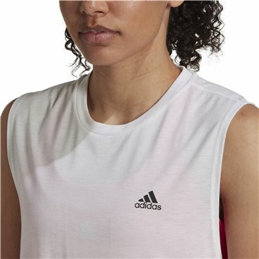 Ärmlös sporttröja Dam Adidas Muscle Run Icons Vit