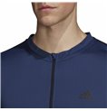 Adidas 深蓝色 1/4-拉链训练款男士长袖 T 恤