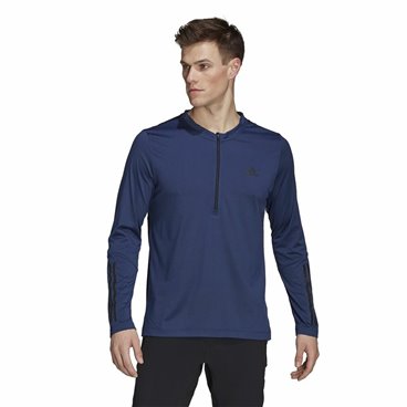 T-shirt med lång ärm Herr Adidas Training 1/4-Zip Mörkblå