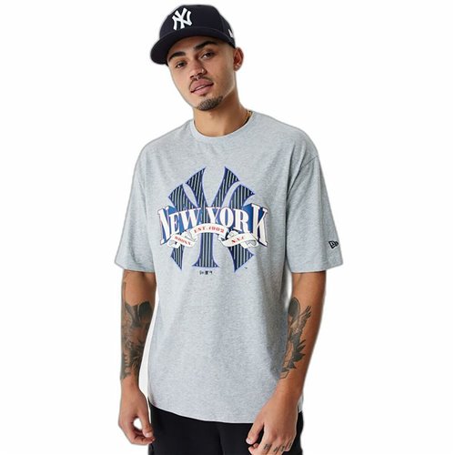 T-shirt med kortärm Herr New Era MLB Arch Graphic New York Yankees Ljusgrå